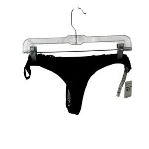 Free People Black Thong Underwear Size Large Lace NWT